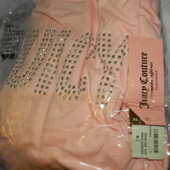 NWT JUICY COUTURE Bling Rhinestone Pink Set, loungewear, pj set 1XL - Picture 5 of 9